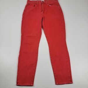 AO.LA Good High Rise Ankle Skinny Jeans Pants Red Orange Women Size 30